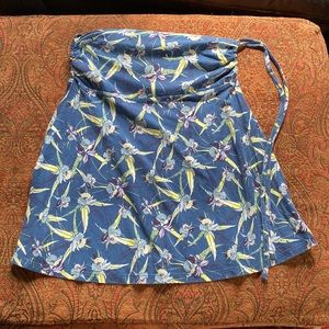 Patagonia Lithia women’s mini skirt converts to halter top blue purple flowers M